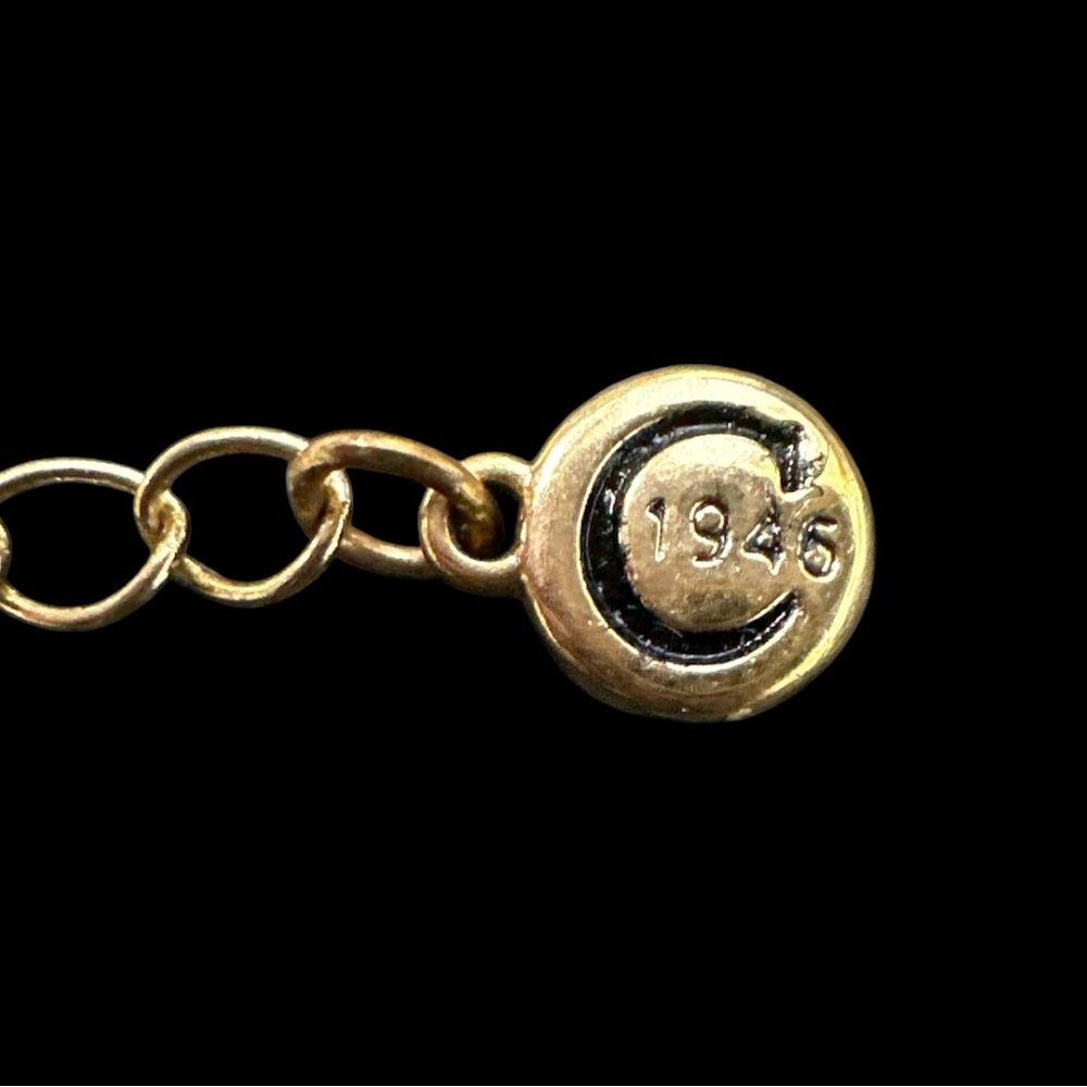 Vintage 1946 Lucite Mid Century Chunky Statement Necklace Retro Gold & Brown - Picture 4 of 4